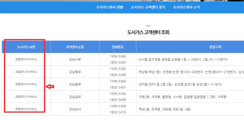도시가스명